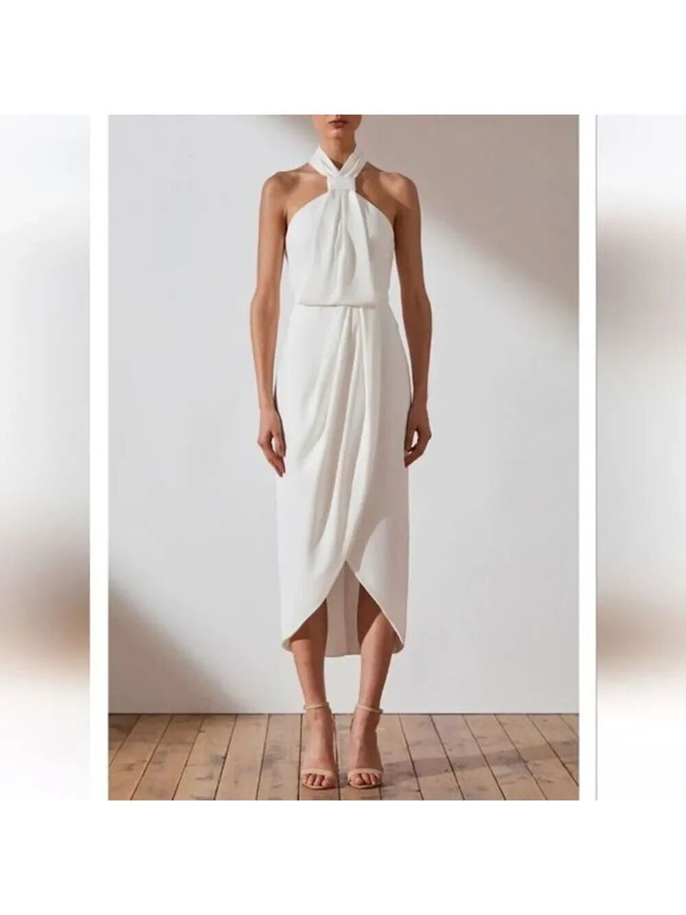 Shona joyknotted TULIP HEM GOWN IN IVORY